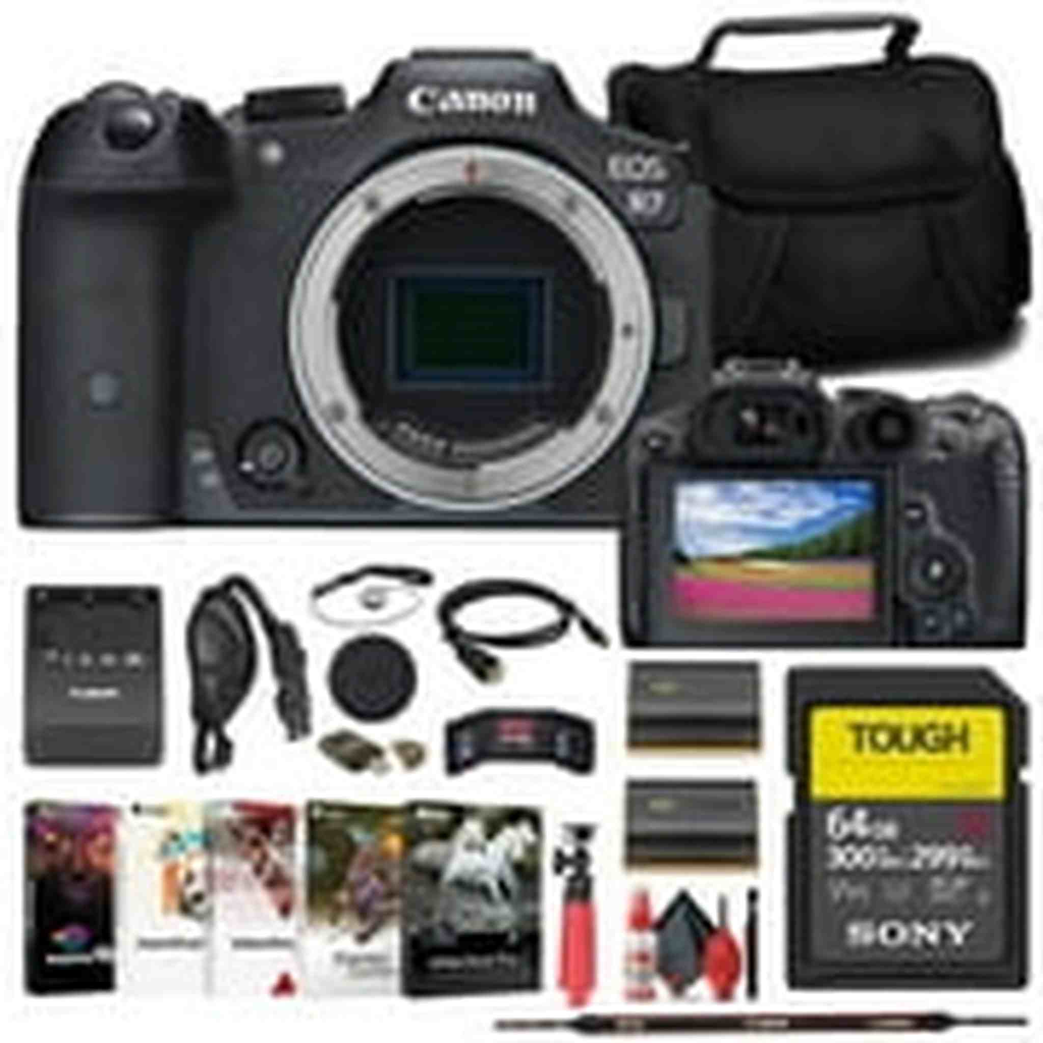 Canon EOS R7 Mirrorless Camera + 64GB TOUGH SD Card + Bag Starter Bundle Canon