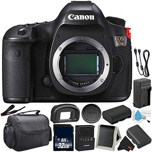 Canon EOS 5DS Digital SLR Camera 0581C002 Body Only - Bundle with 32GB Memory Card + Spare Battery + More Internationa Advanced Bundle Canon