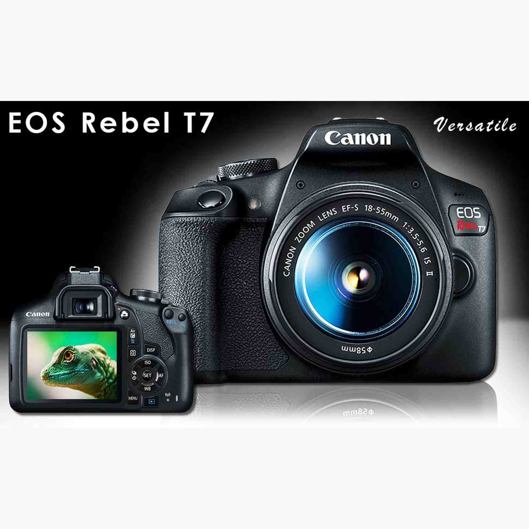 Canon EOS Rebel T7 DSLR Camera with 18-55mm DC III Lens, Bag Bundle and Cleaning Kit Canon