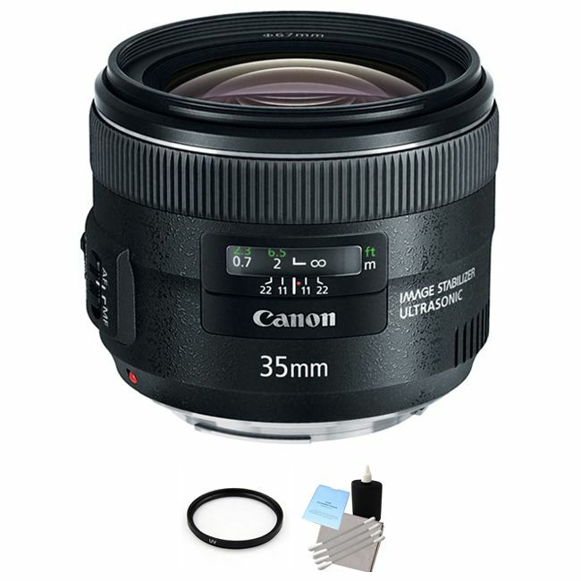 Canon EF 35mm f/2.0 IS USM Standard Prime Lens + UV Filter& Cleaning Kit Bundle Canon