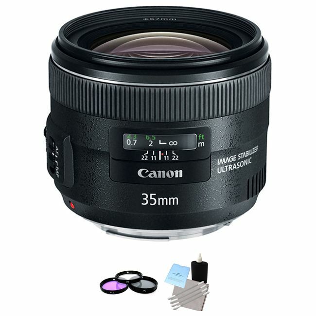 Canon EF 35mm f/2.0 IS USM Standard Prime Lens + UV Kit & Cleaning Kit Bundle Canon