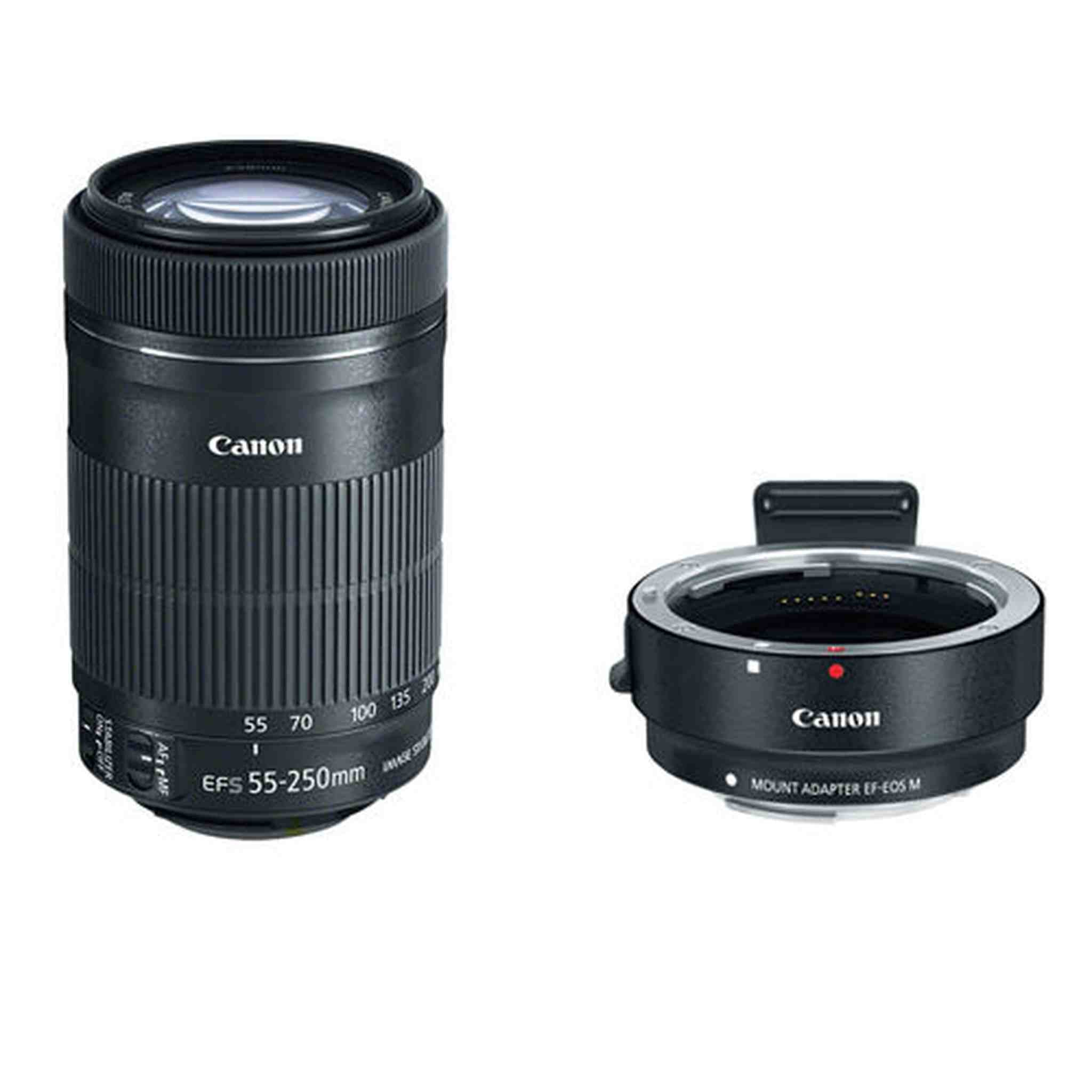 Canon EF-S 55-250mm f/4-5.6 IS STM Lens w/Canon EF-M Adapter For EF/EF-S Lense Bundle Canon