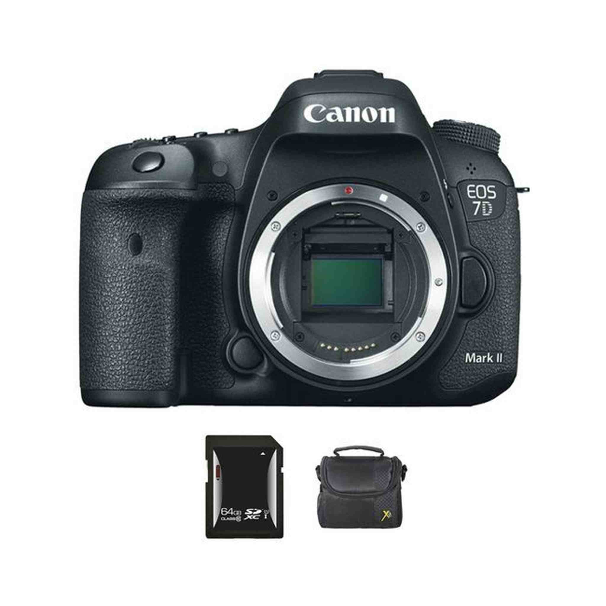 Canon EOS 7D Mark II DSLR Camera + 64GB & Case Bundle Canon