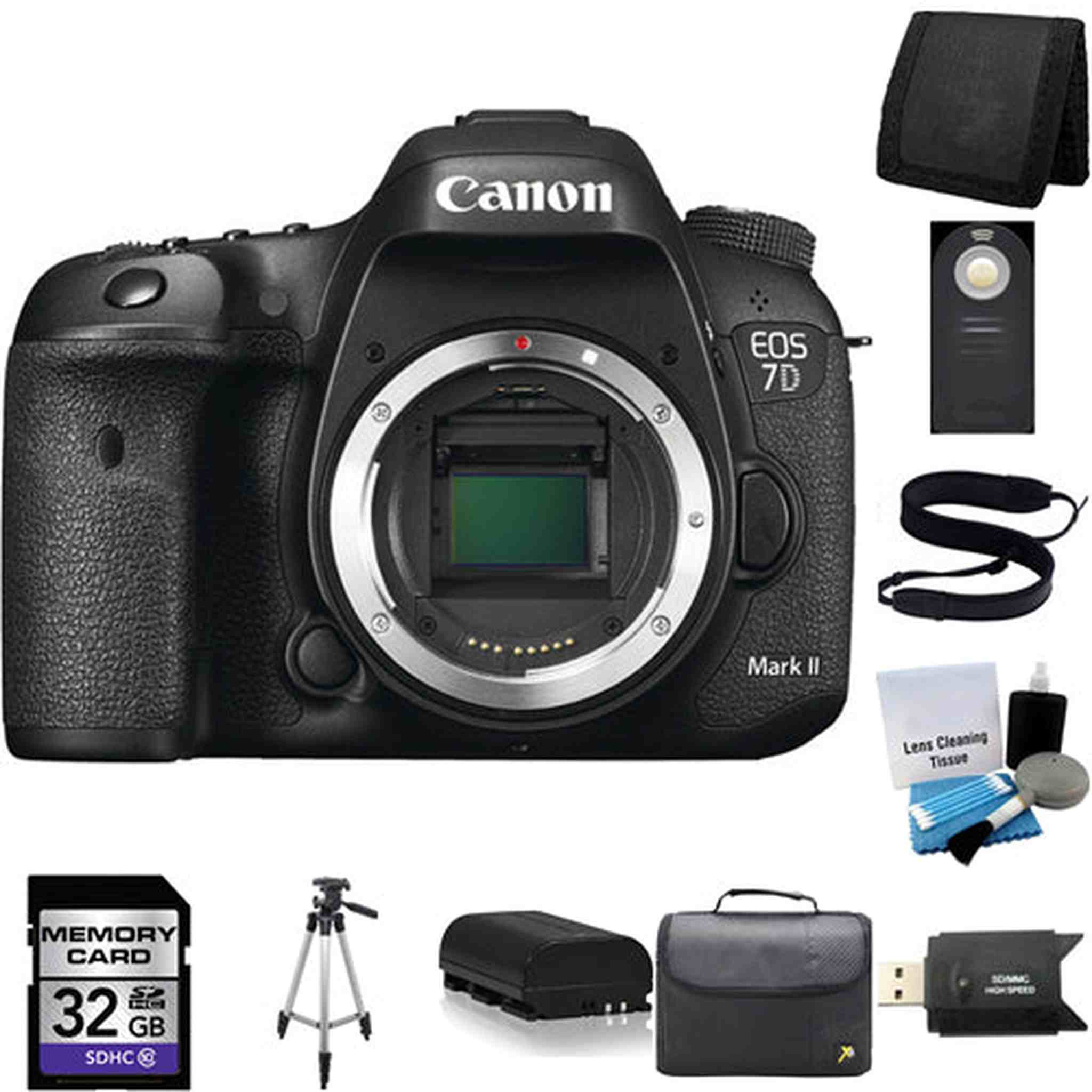 Canon EOS 7D Mark II DSLR Camera 32GB Card Bundle Canon