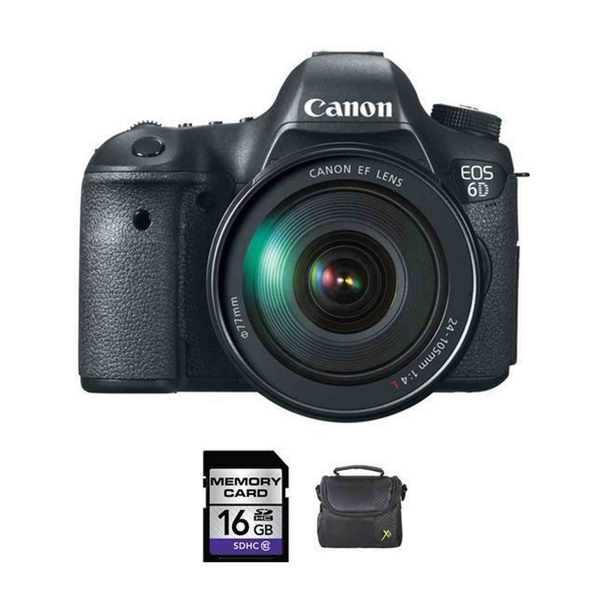 Canon EOS 6D Digital Camera w/24-105mm Lens + 16GB & Case Bundle Canon