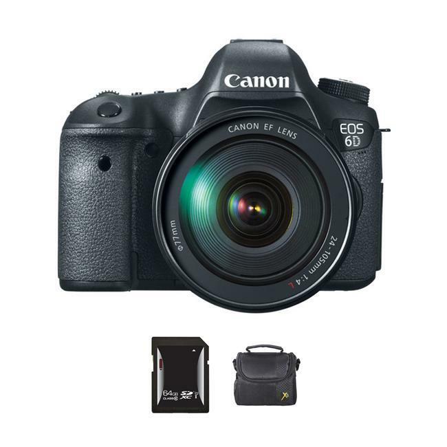 Canon EOS 6D Digital Camera w/24-105mm Lens + 64GB & Case Bundle Canon