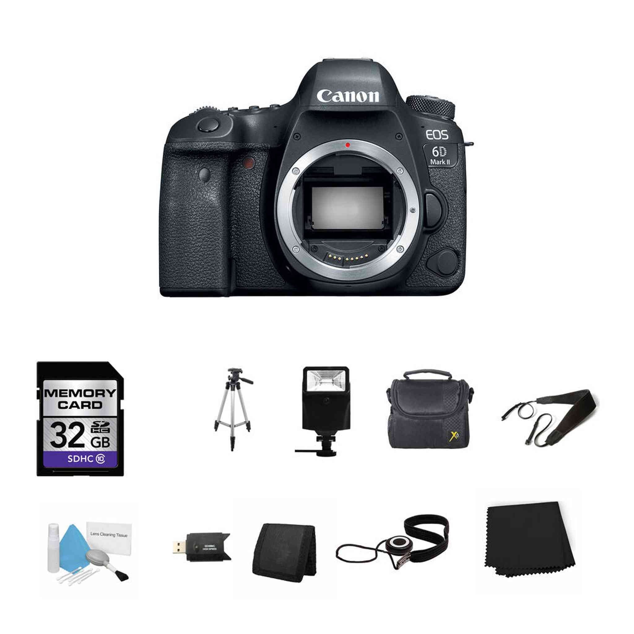 Canon EOS 6D Mark II DSLR Camera Body Only 32GB Bundle Canon