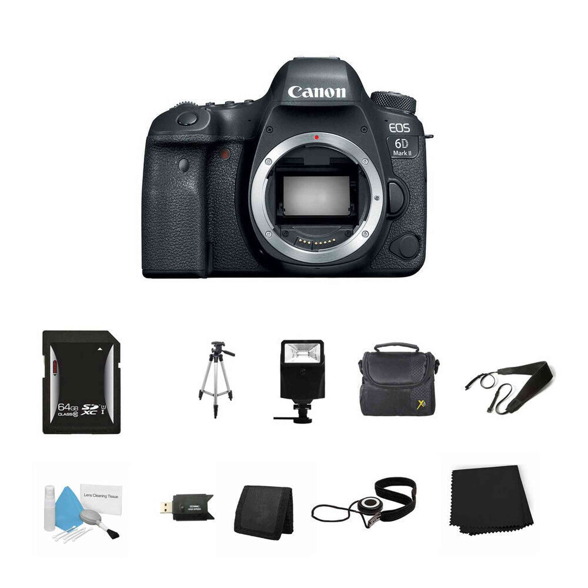 Canon EOS 6D Mark II DSLR Camera Body Only 64GB Bundle Canon