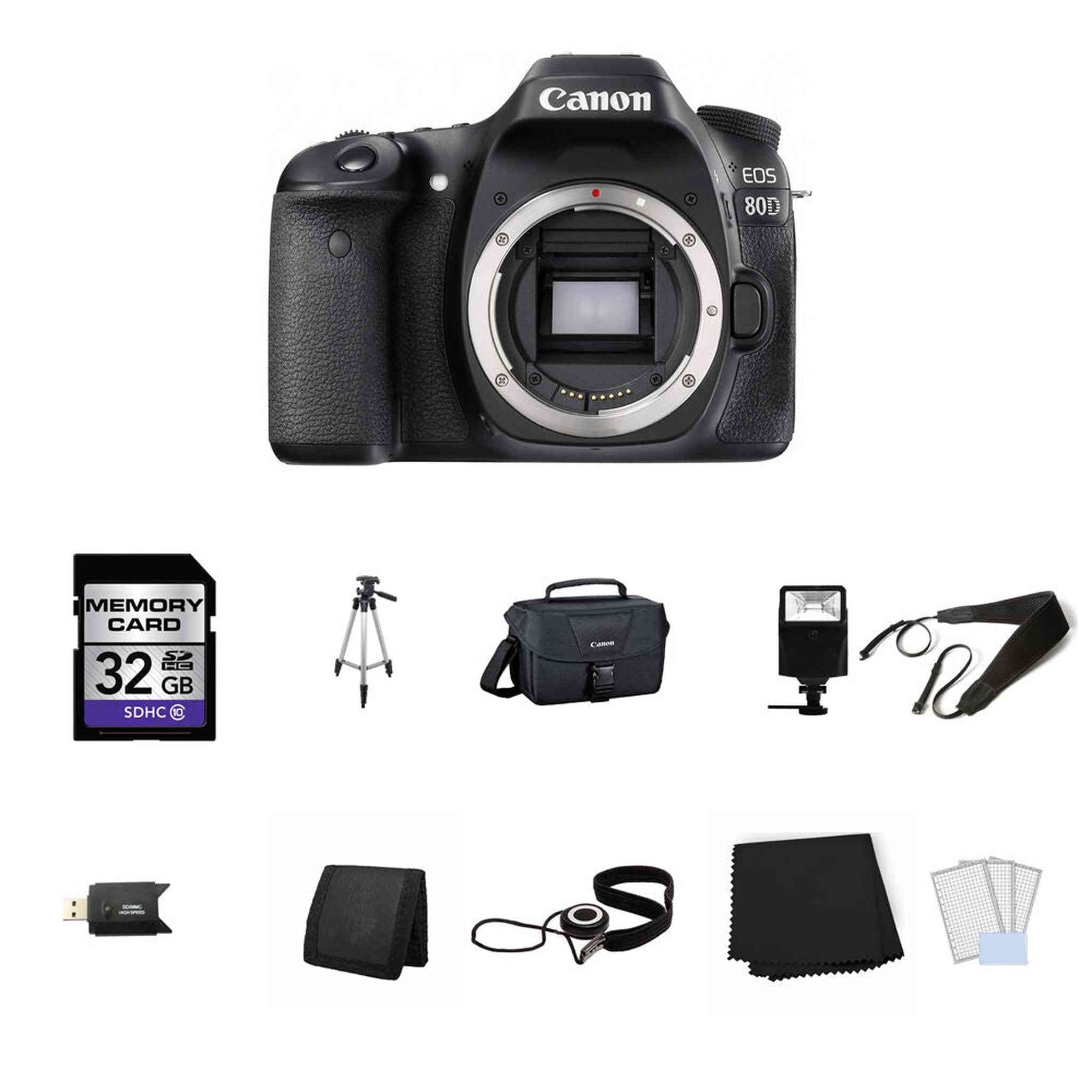 Canon EOS 80D DSLR Camera Body Only 32GB Full Kit Bundle Canon