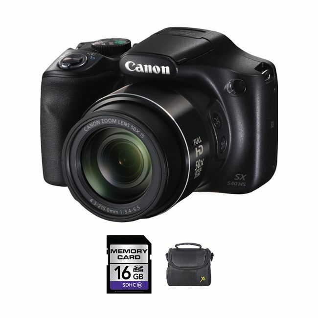 Canon PowerShot SX540 HS Digital Camera + 16GB memory card + soft case Bundle Canon