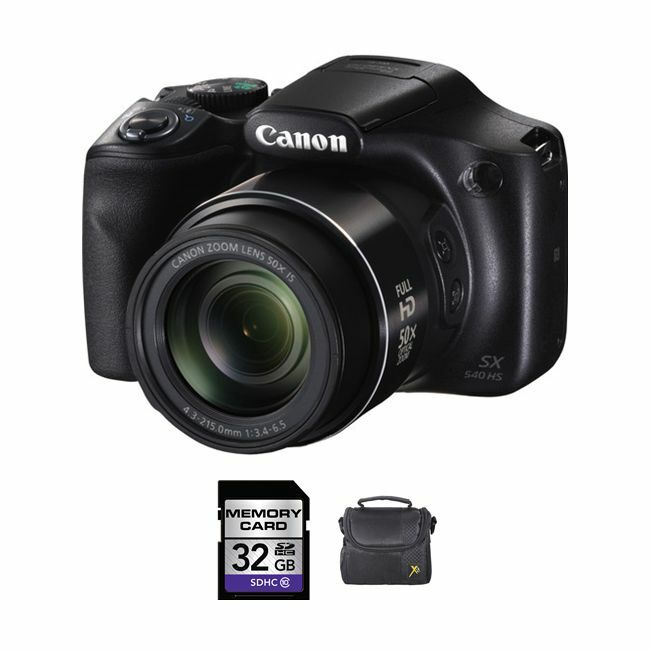 Canon PowerShot SX540 HS Digital Camera + 32GB memory card + soft case Bundle Canon