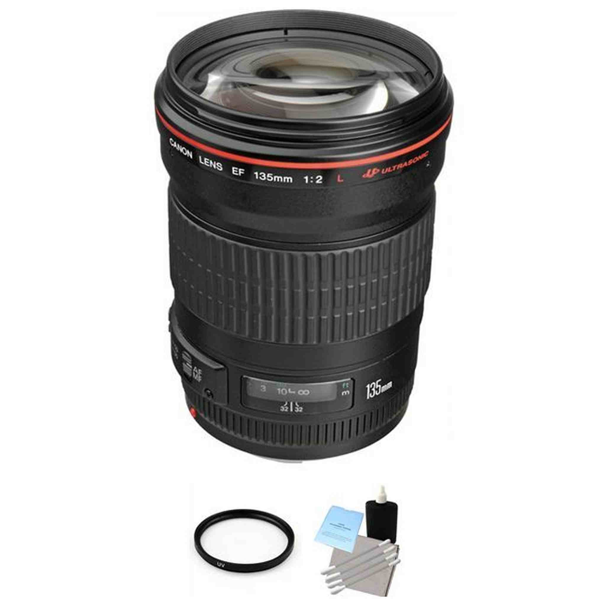 Canon Telephoto EF 135mm f/2.0L USM Autofocus Lens + UV Filter & Cleaning Bundle Canon