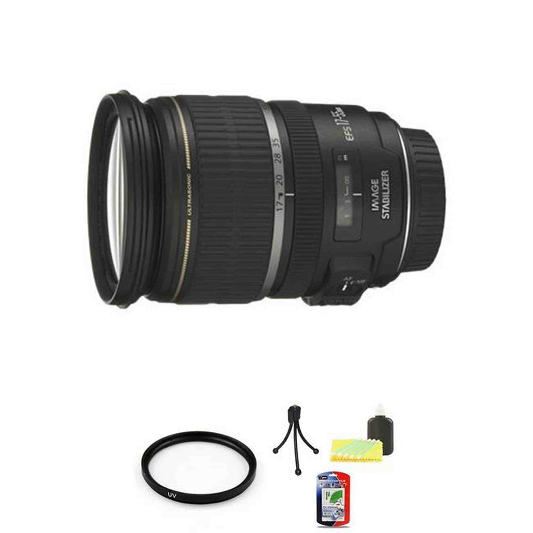 Canon EF-S 17-55mm F/2.8 IS USM Lens + UV Filter & Cleaning Kit Bundle Canon