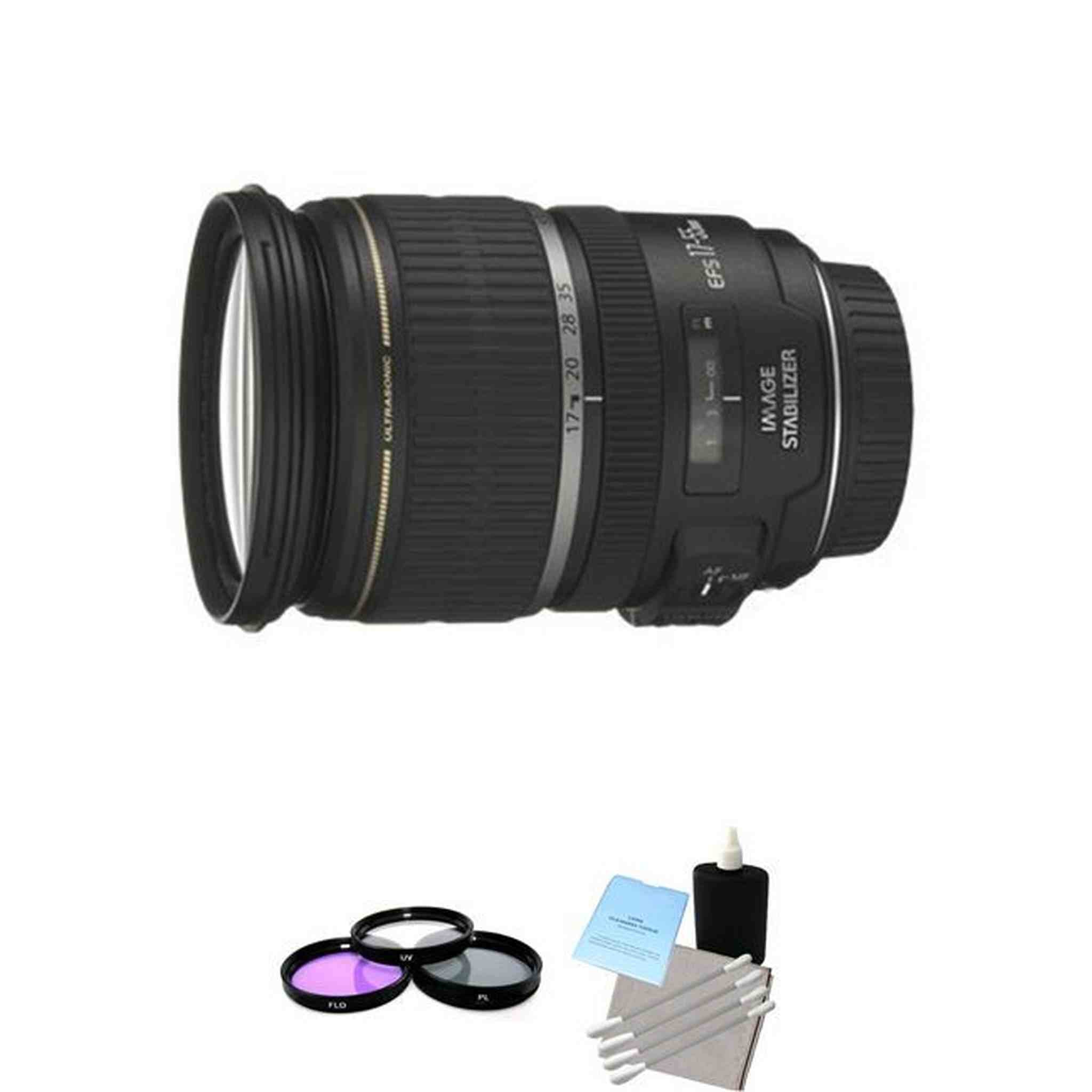 Canon EF-S 17-55mm F/2.8 IS USM Lens + UV Kit & Cleaning Kit Bundle Canon