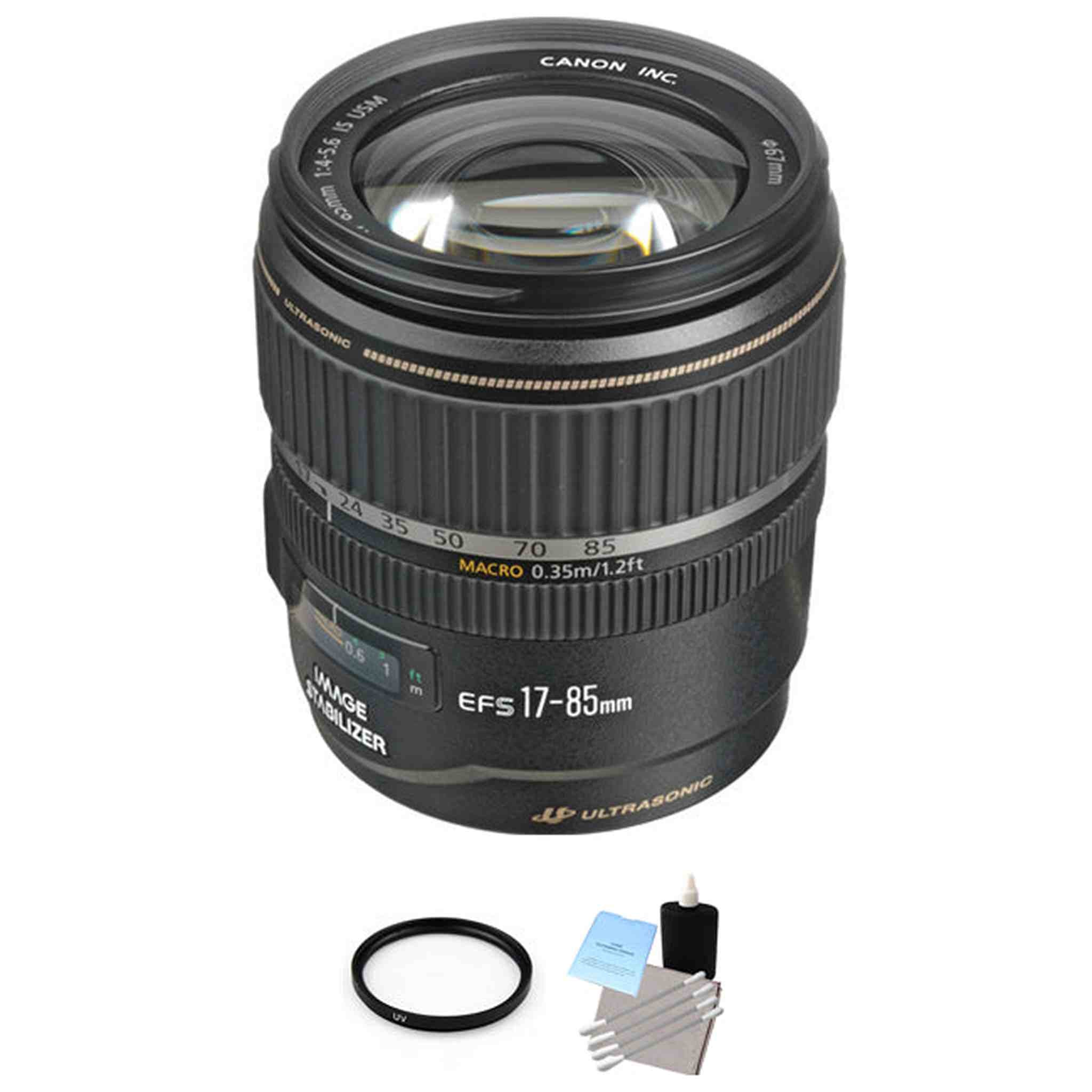 Canon EF-S 17-85mm F/4.0-5.6 IS USM Lens + UV Filter & Cleaning Kit Bundle Canon