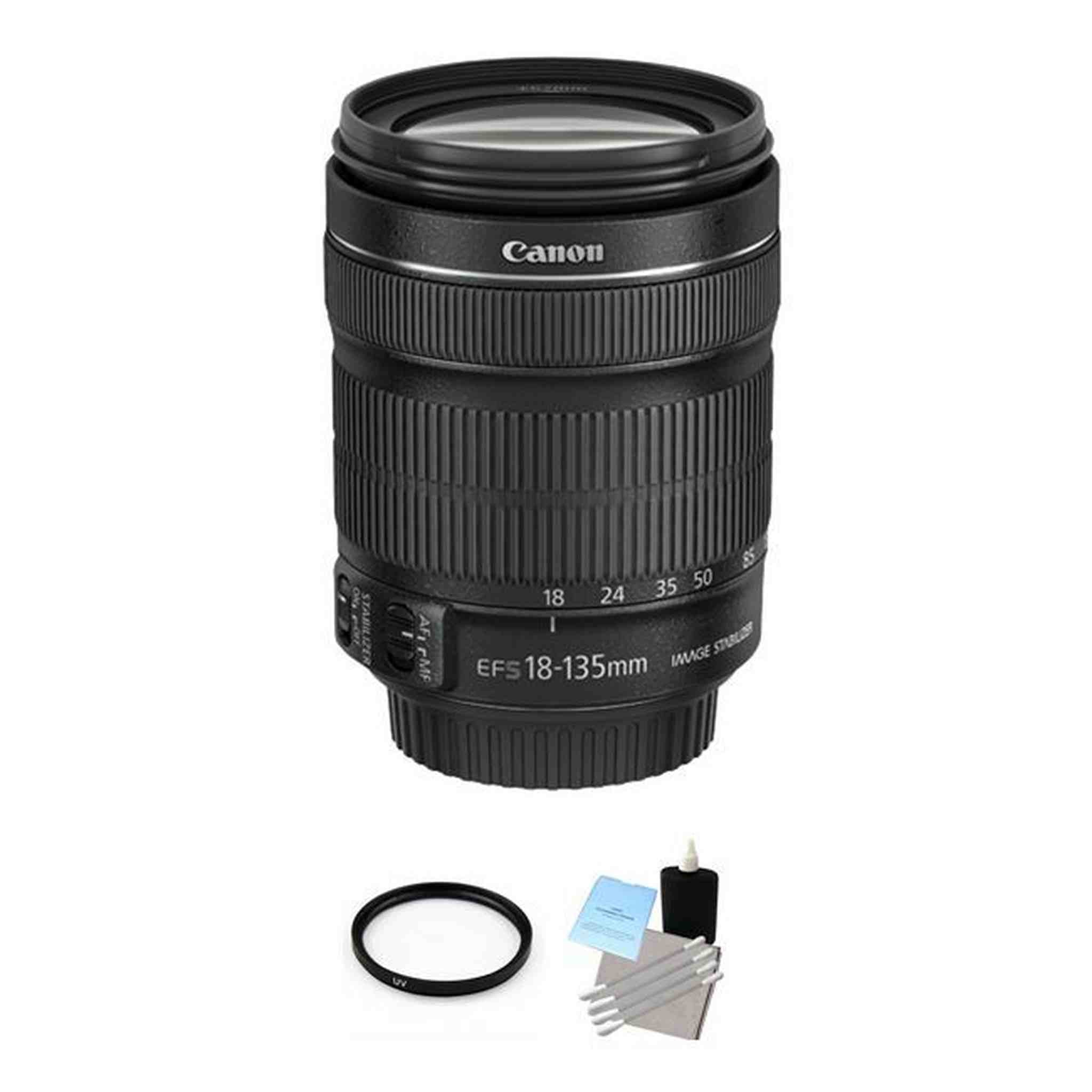 Canon EF-S 18-135mm f/3.5-5.6 IS STM Lens + UV Filter & Cleaning Kit Bundle Canon