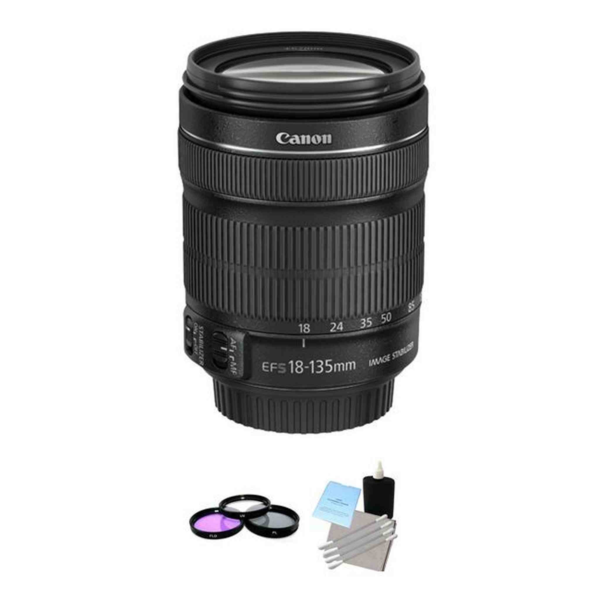 Canon EF-S 18-135mm f/3.5-5.6 IS STM Lens + UV Kit & Cleaning Kit Starter Bundle Canon