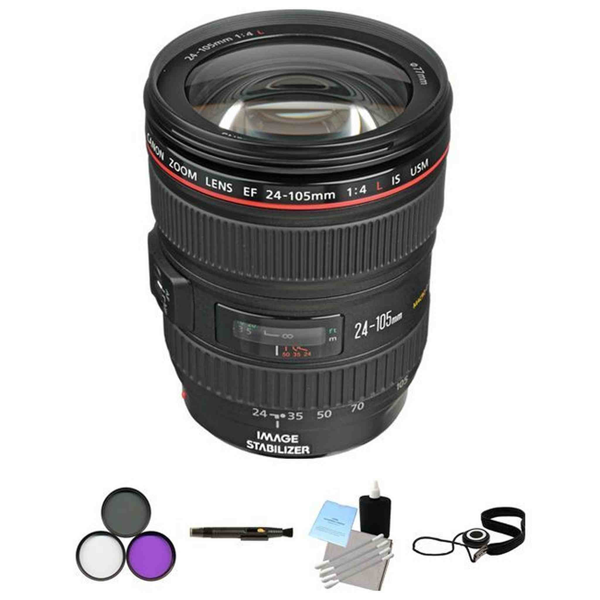 Canon EF 24-105mm f/4L IS USM Autofocus Lens Advanced Bundle Canon