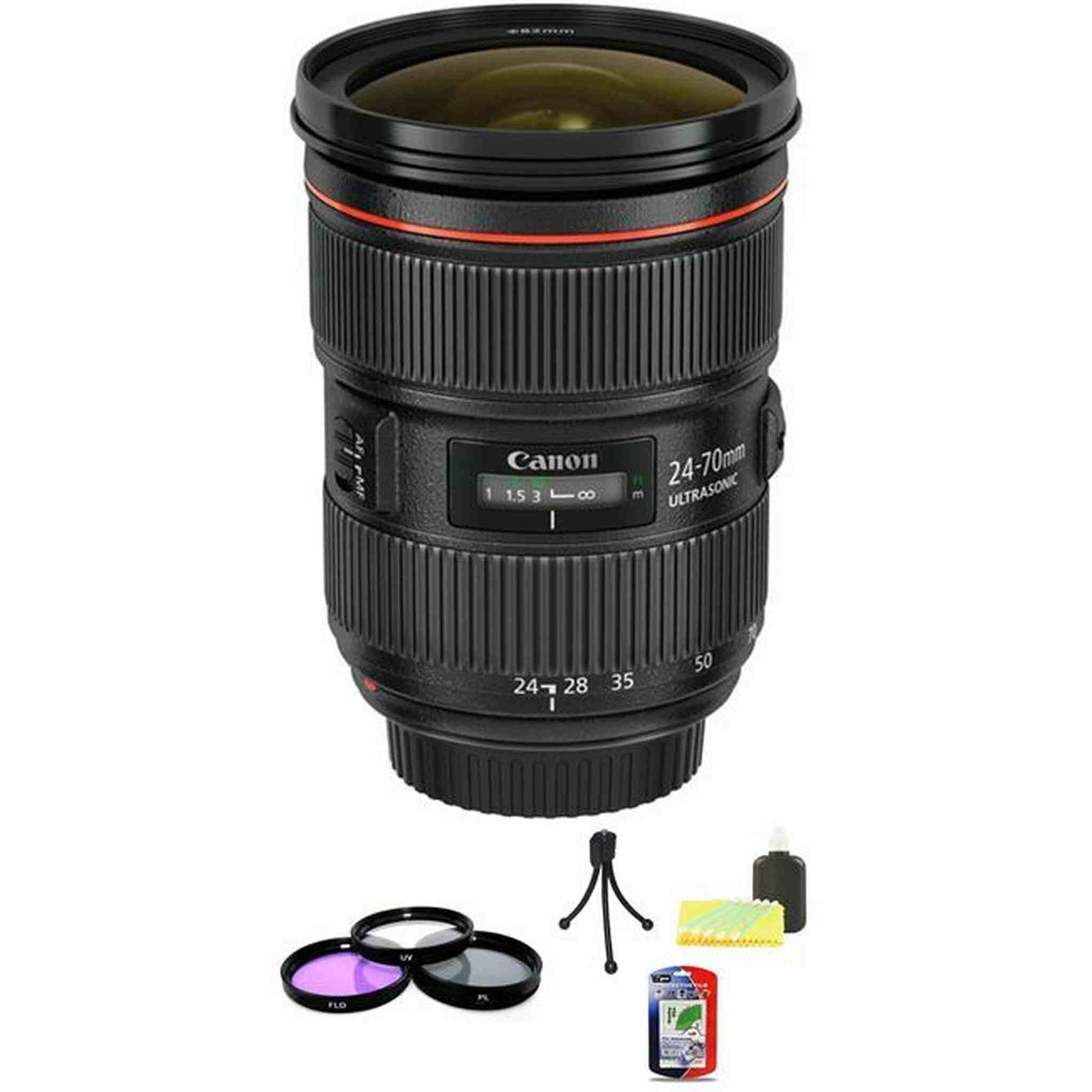 Canon EF 24-70mm F/2.8 II L USM Lens + UV Kit & Cleaning Kit Starter Bundle Canon