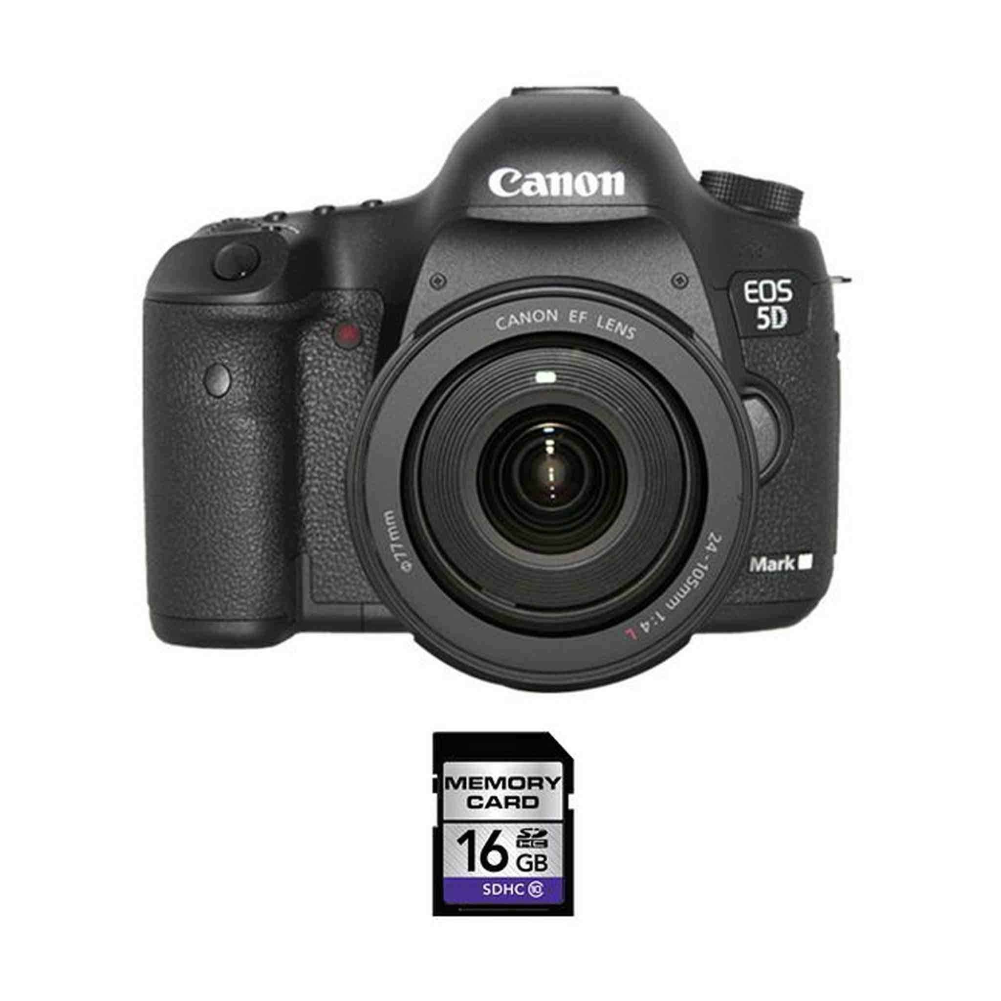 Canon EOS 5D Mark III DSLR Camera w/24-105mm Lens & 16GB SDHC Card Bundle Canon