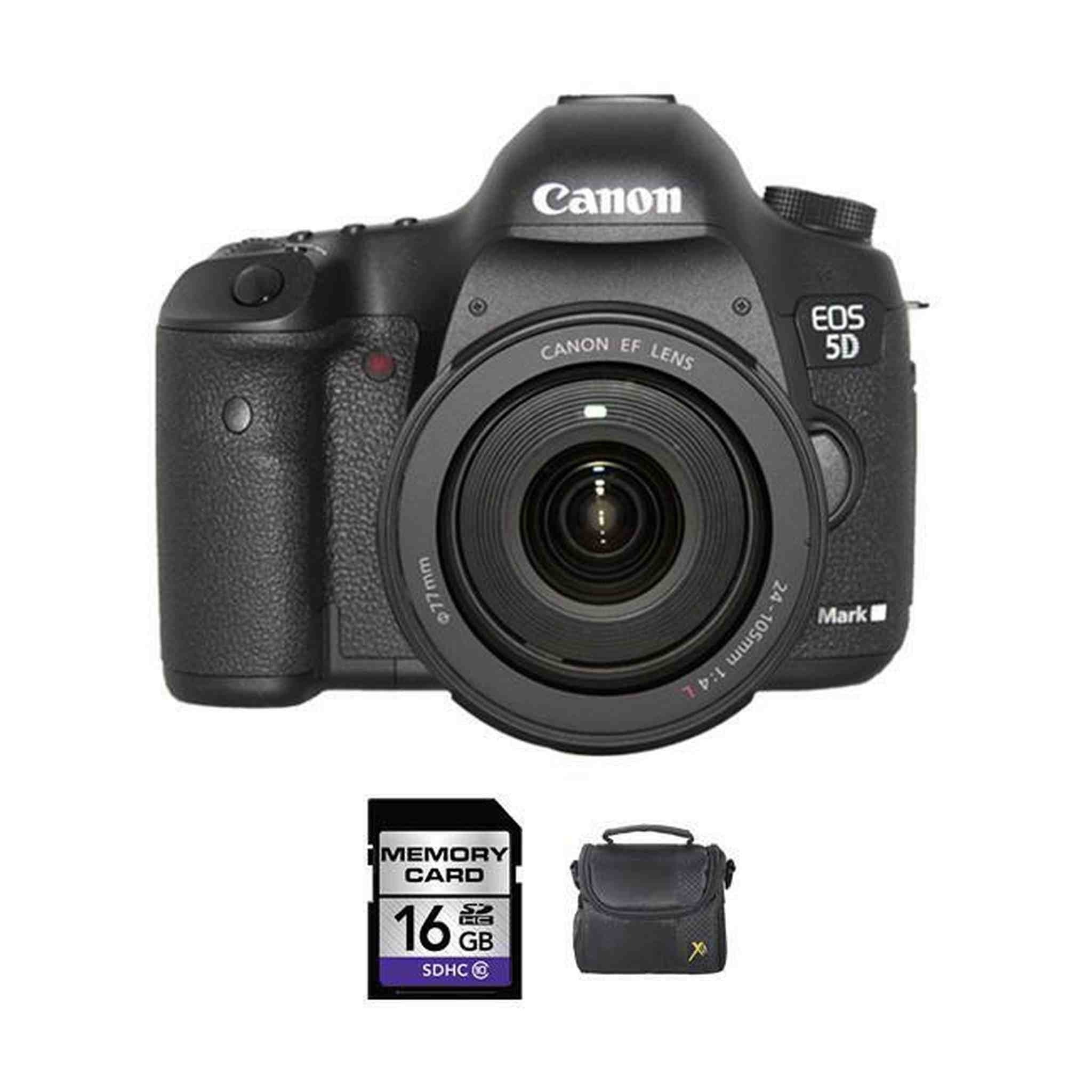 Canon EOS 5D Mark III DSLR Camera w/24-105mm Lens + 16GB & Case Bundle Canon