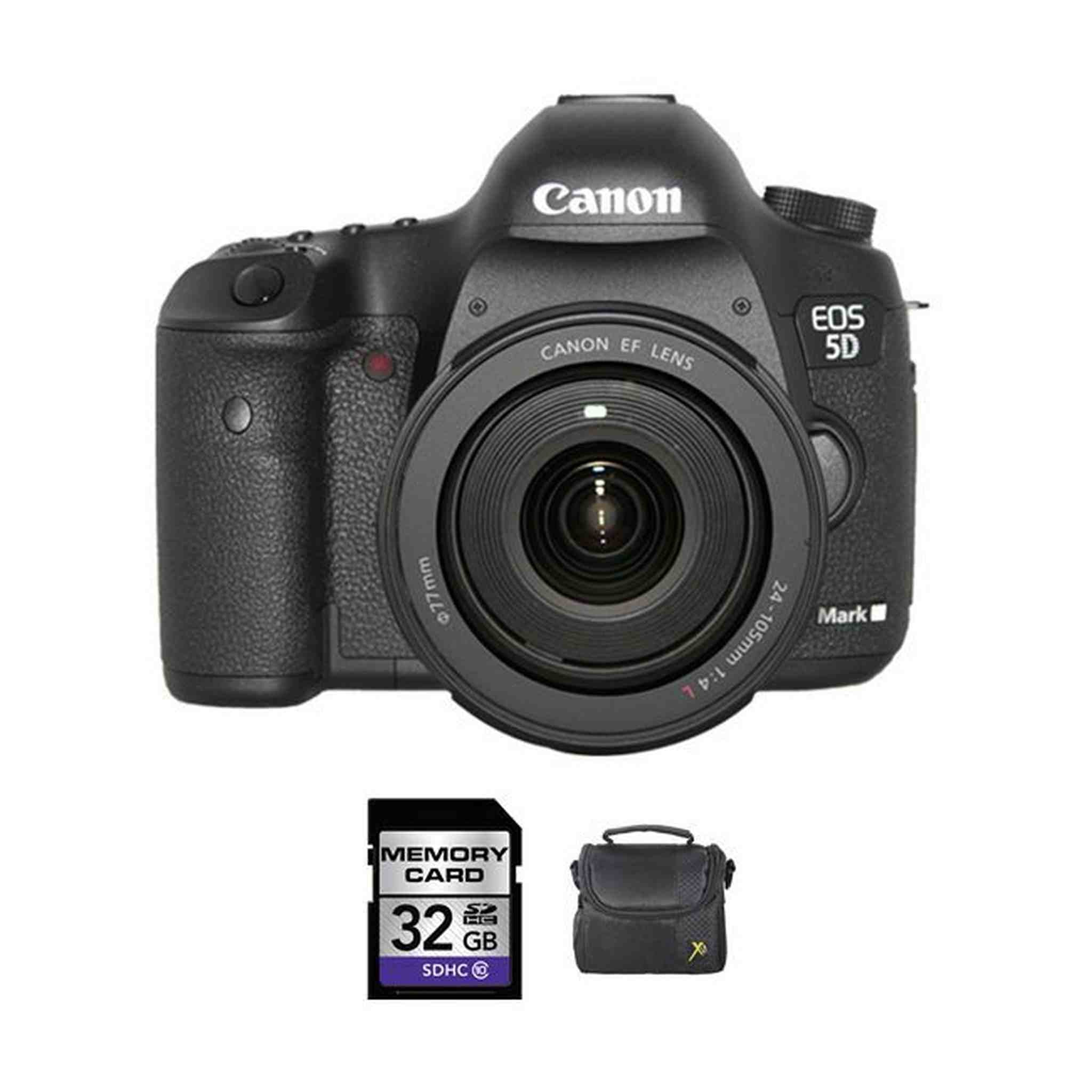 Canon EOS 5D Mark III DSLR Camera w/24-105mm Lens + 32GB & Case Bundle Canon