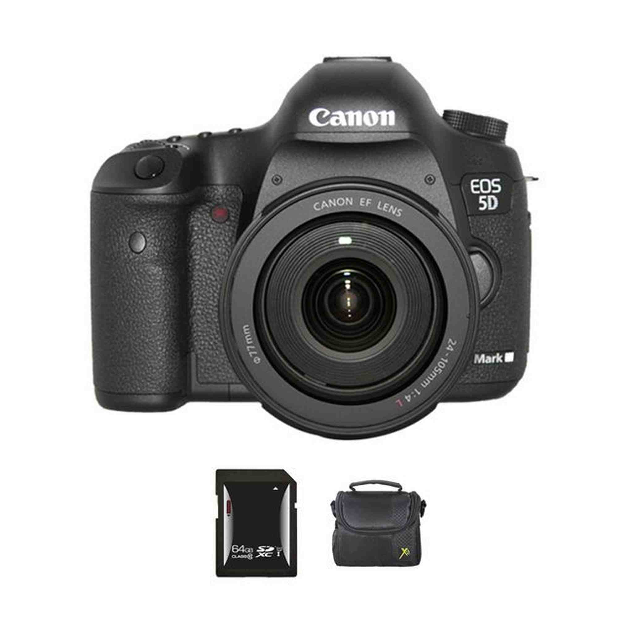 Canon EOS 5D Mark III DSLR Camera w/24-105mm Lens + 64GB & Case Bundle Canon