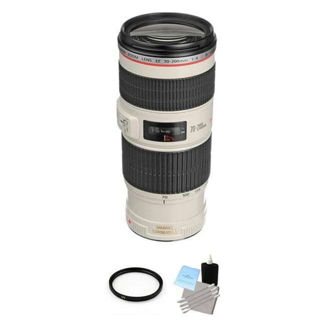 Canon EF 70-200mm F/4.0 IS USM L Lens + UV Filter & Cleaning Kit Bundle Canon