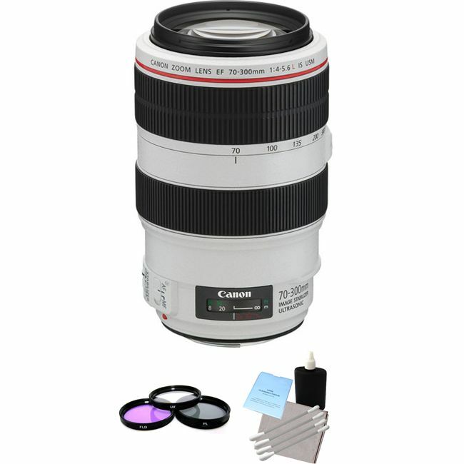 Canon EF 70-300mm F/4.0-5.6 L IS USM Lens + UV Kit & Cleaning Kit Canon