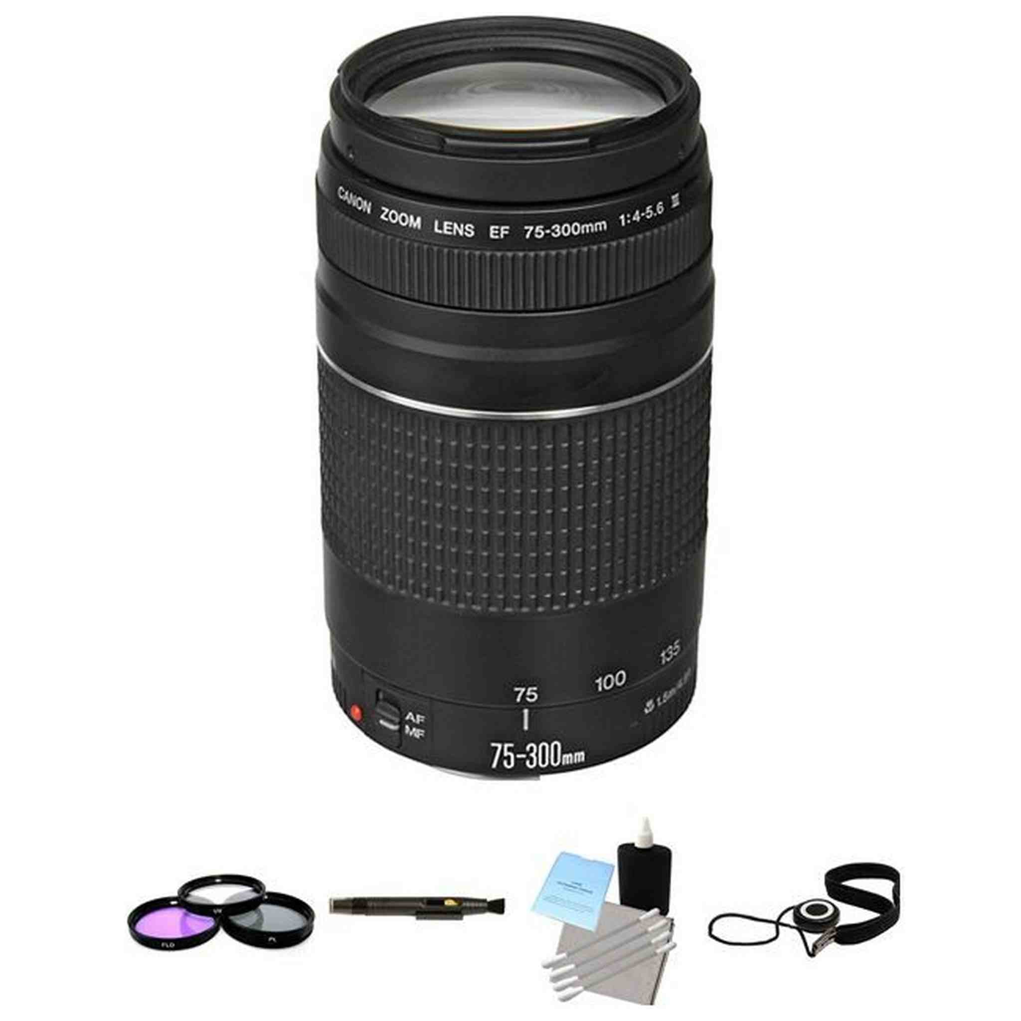 Canon EF 75-300mm f/4.0-5.6 III Autofocus Lens Starter Bundle Canon