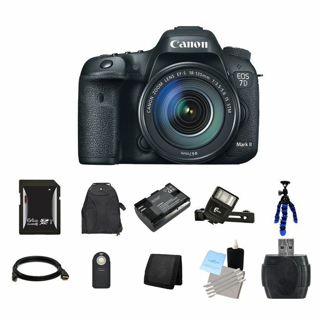 Canon EOS 7D Mark II 20.2MP Digital SLR Camera w/18-135mm Lens 64GB Card Bundle Canon