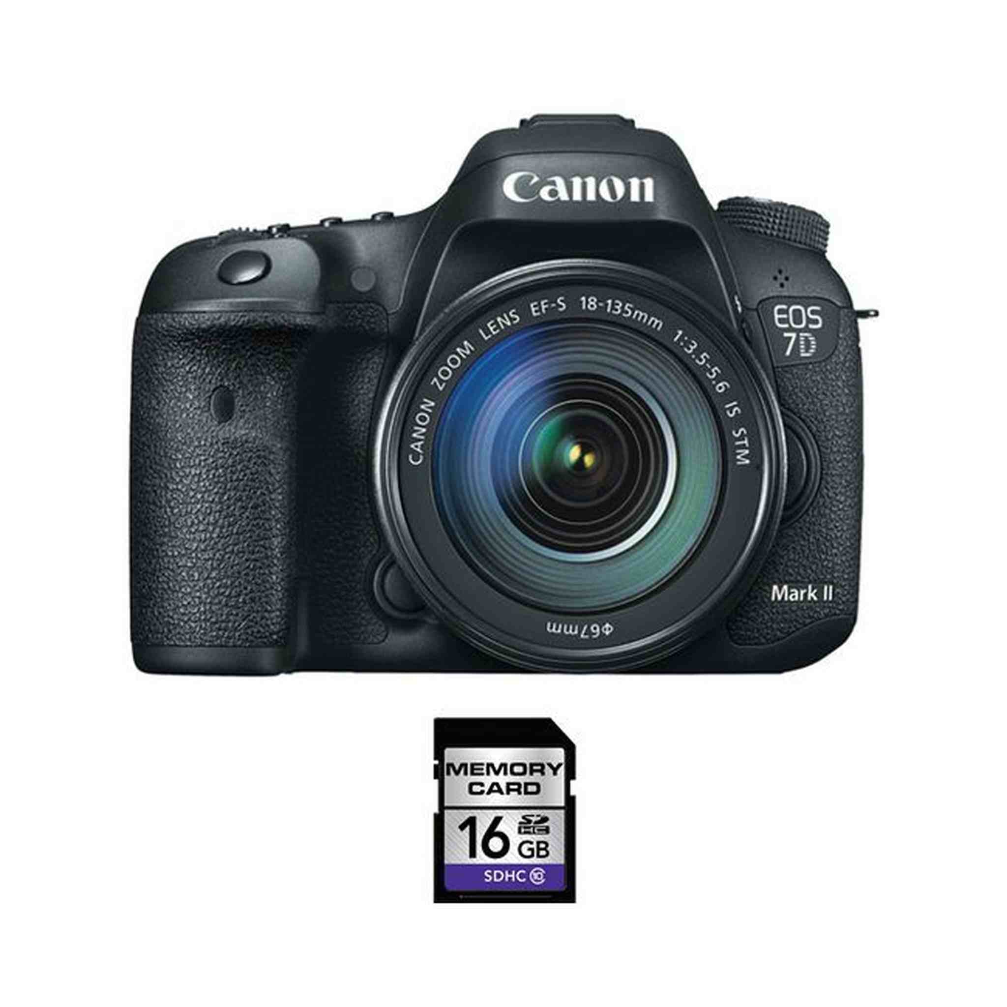 Canon EOS 7D Mark II DSLR Camera w/18-135mm Lens & 16GB SDHC Card Bundle Canon