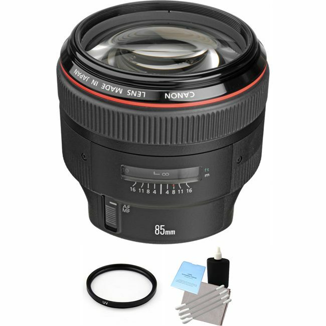 Canon EF 85mm F/1.2 L II USM Lens + UV Filter & Cleaning Kit Bundle Canon