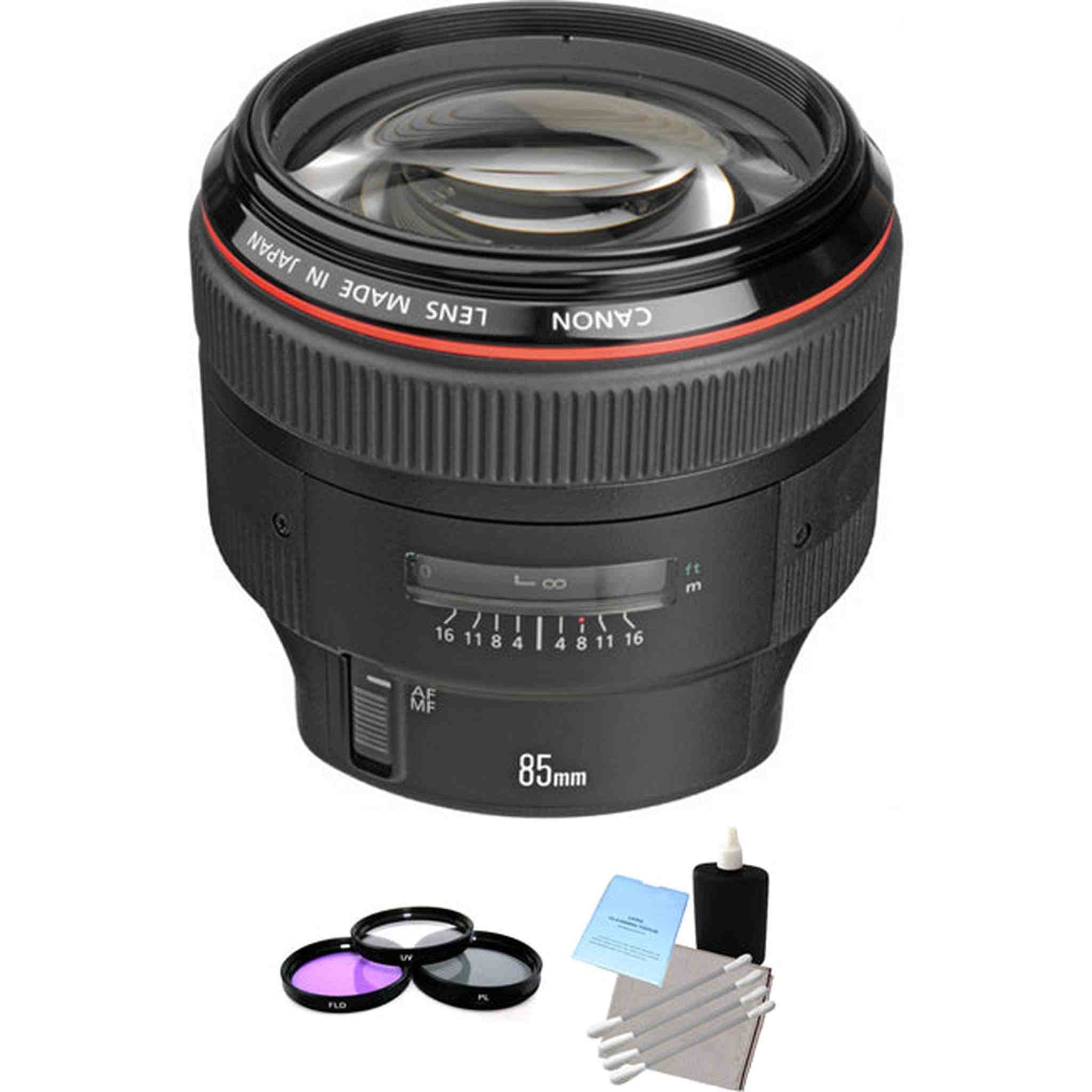 Canon EF 85mm F/1.2 L II USM Lens + UV Kit & Cleaning Kit Bundle Canon