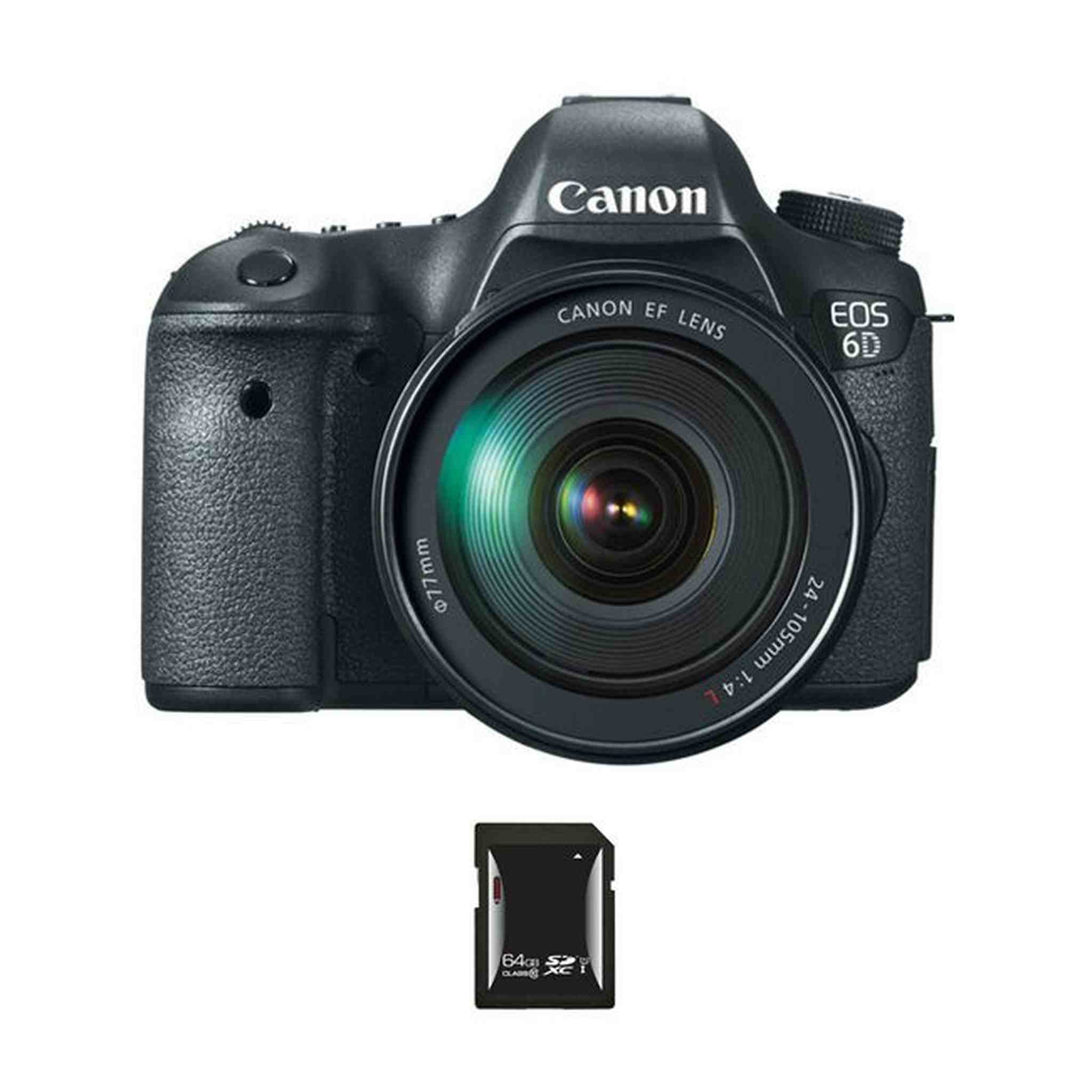 Canon EOS 6D DSLR Camera w/24-105mm Lens & 64GB SDXC Card Canon