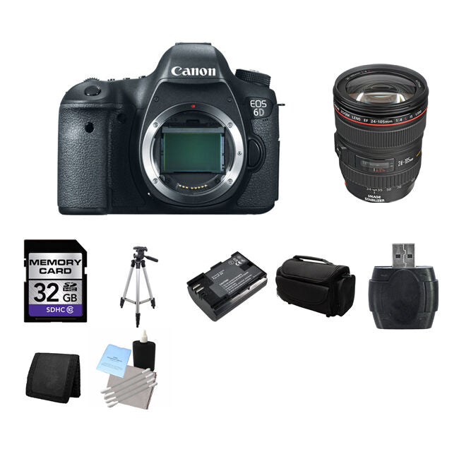 Canon EOS 6D SLR Camera w/24-105mm Lens 32GB Bundle Canon