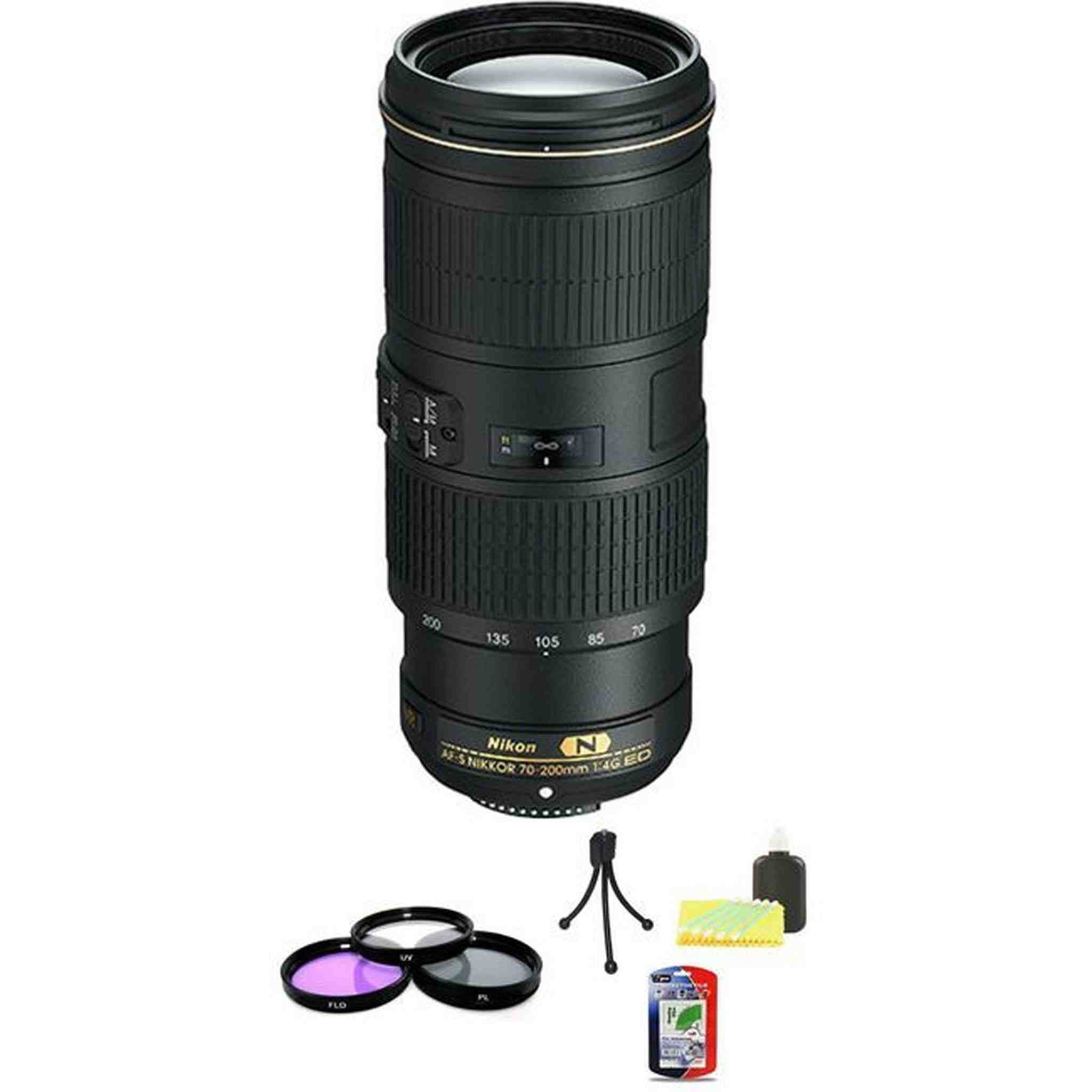 Nikon Nikkor AF-S 70-200mm F/4 VR Lens + UV Filter Kit & Cleaning Kit Nikon