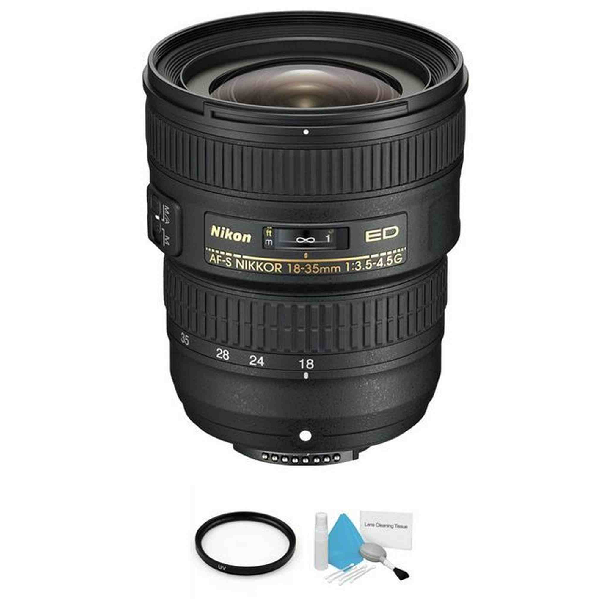 Nikon AF-S NIKKOR 18-35mm f/3.5-4.5G ED Lens + UV Filter & Cleaning Kit Bundle Nikon