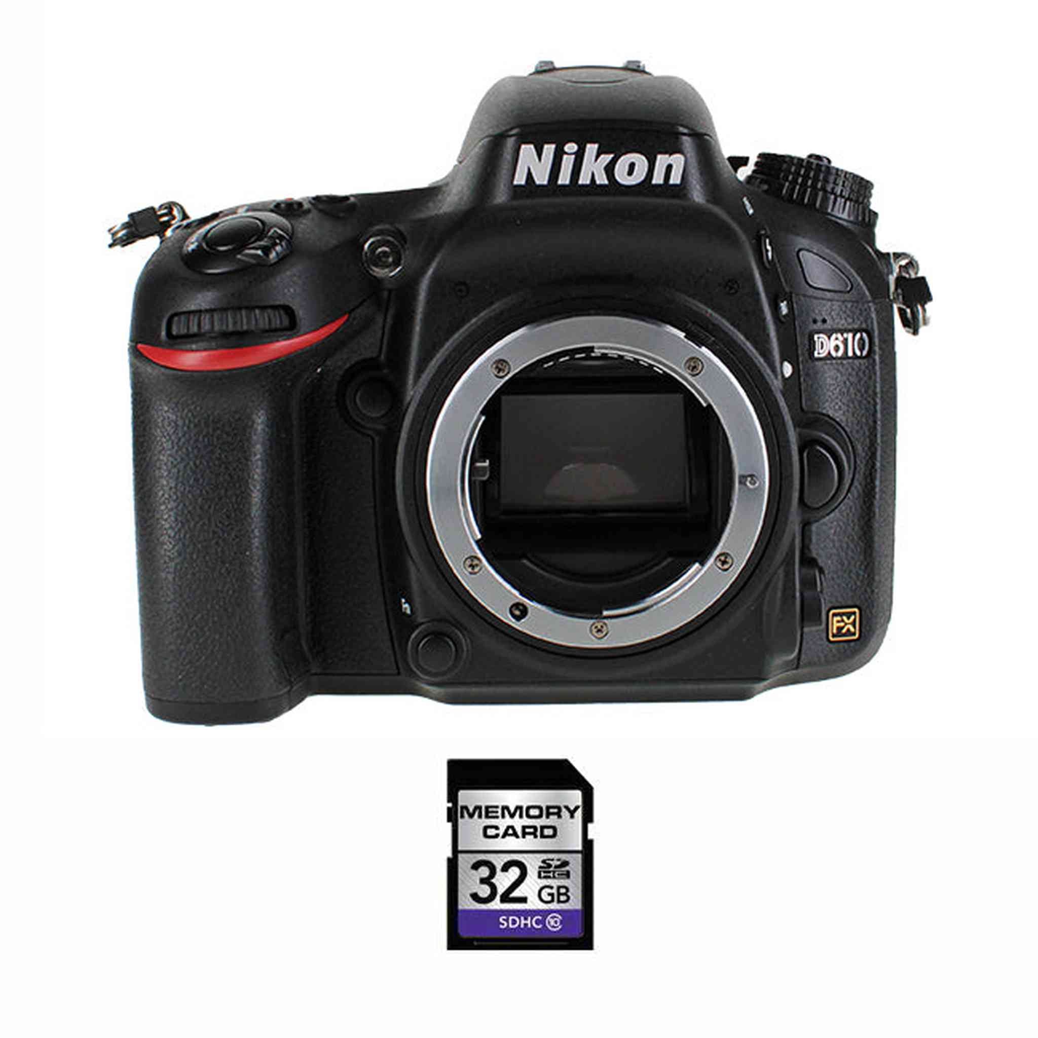 Nikon D610 DSLR Camera w/32GB SDHC Card Bundle Nikon