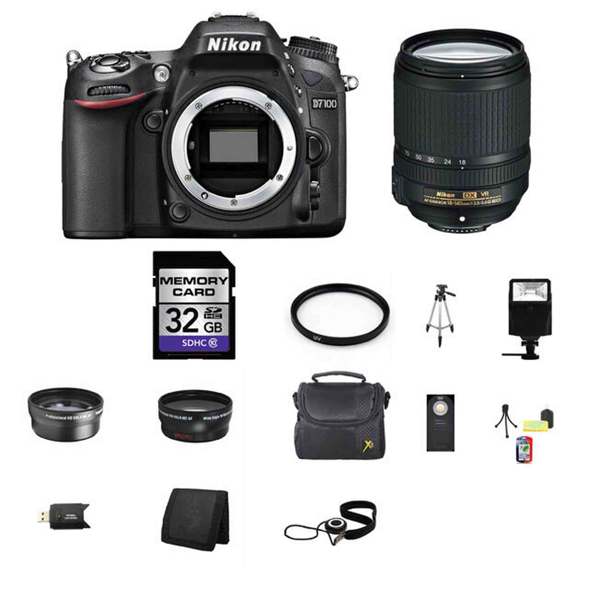 Nikon D7100 SLR Digital Camera w/18-140mm Lens 32GB Best Value Kit Nikon