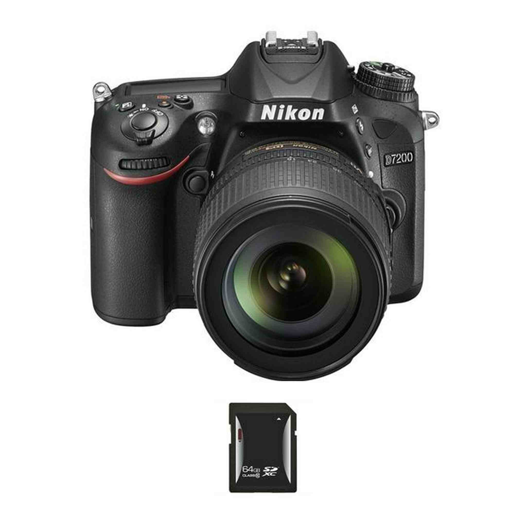 Nikon D7200 DSLR Camera w/18-105mm Lens & 64GB SDXC Card Bundle Nikon