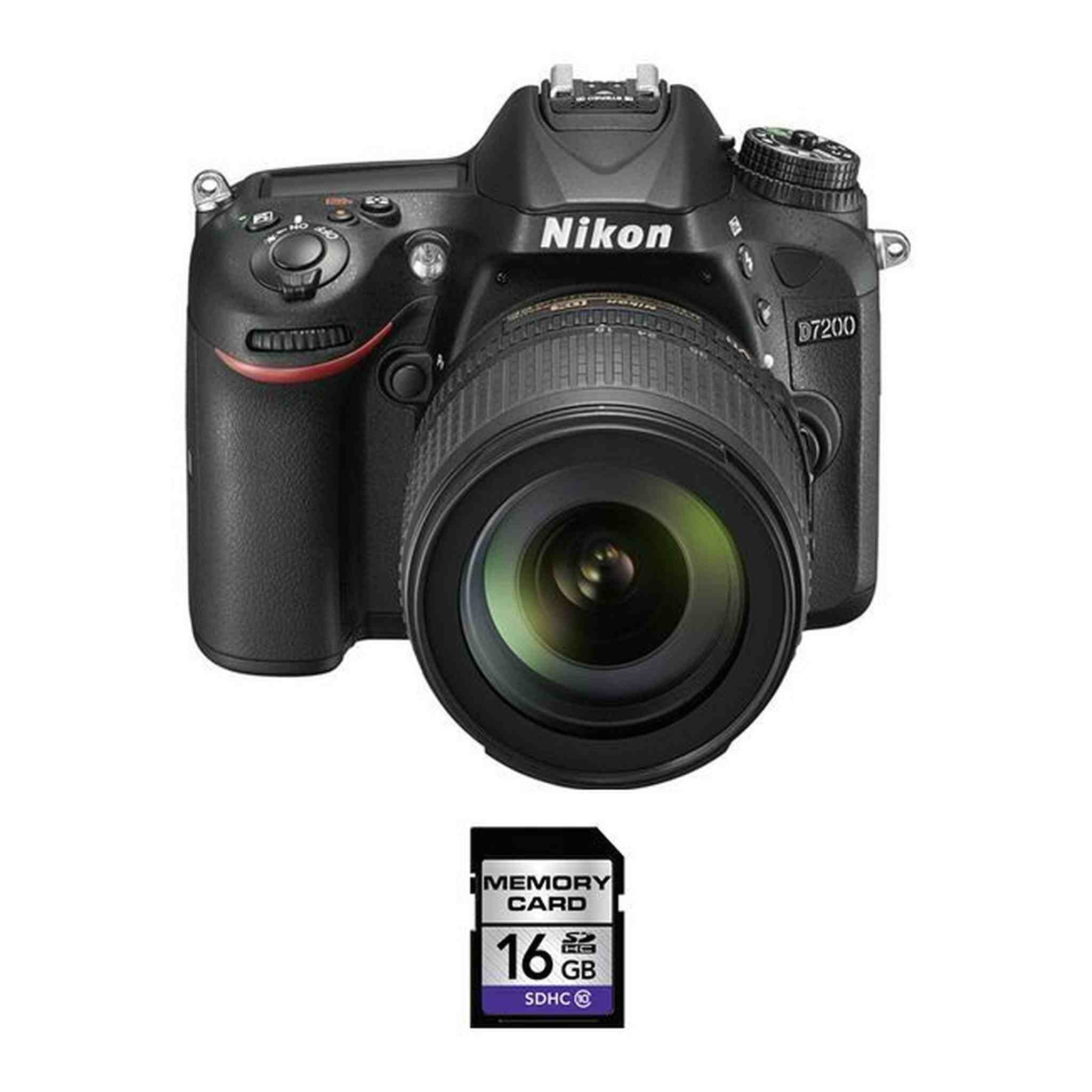 Nikon D7200 DSLR Camera w/18-105mm Lens & 16GB SDHC Card Bundle Nikon