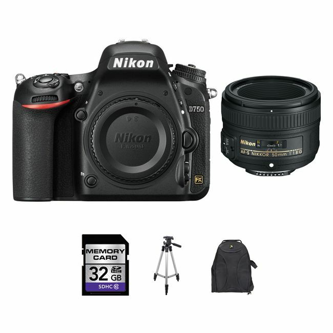 Nikon D750 DSLR Camera w/50mm Lens 32GB Bundle Nikon