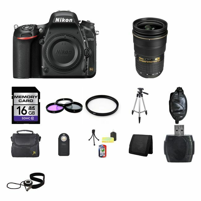 Nikon D750 DSLR Camera w/24-70mm Lens 16GB Full Kit Nikon