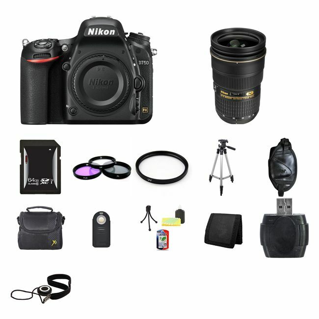 Nikon D750 DSLR Camera w/24-70mm Lens 64GB Bundle Nikon