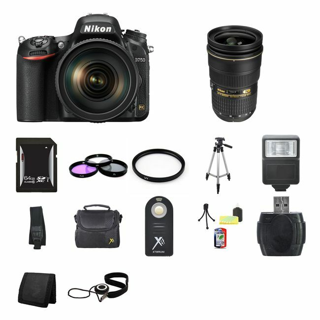 Nikon D750 DSLR Camera w/24-120mm &24-70mm Lenses 64GB Bundle Nikon