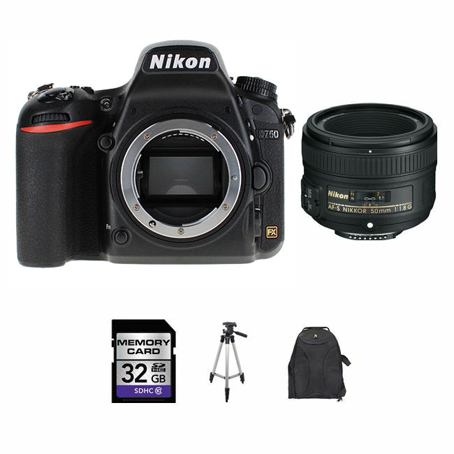 Nikon D750 DSLR Camera w/24-120mm & 50mm Lenses 32GB Bundle Nikon