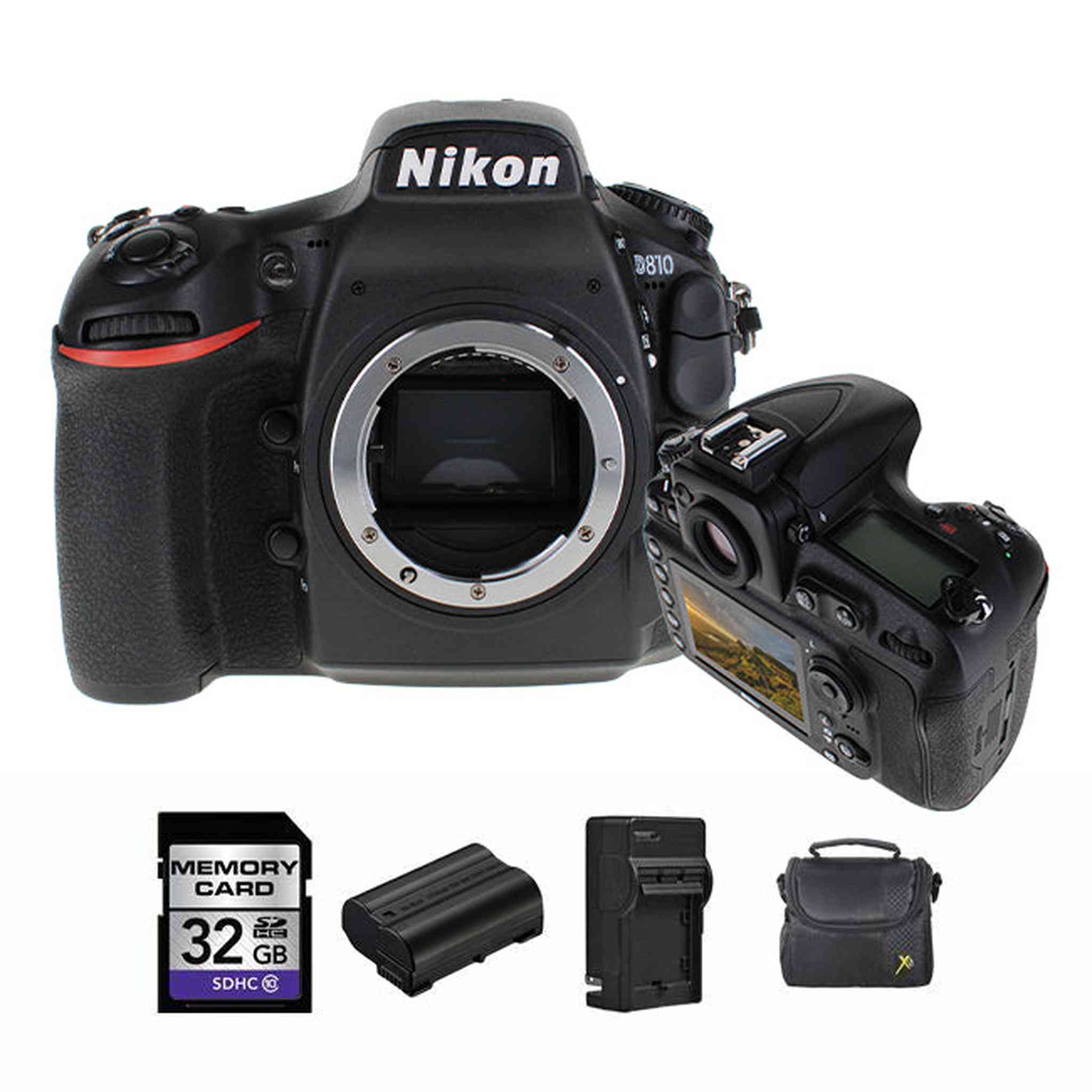 Nikon D810 DSLR Camera + 2 Batteries, 32GB Bundle Nikon