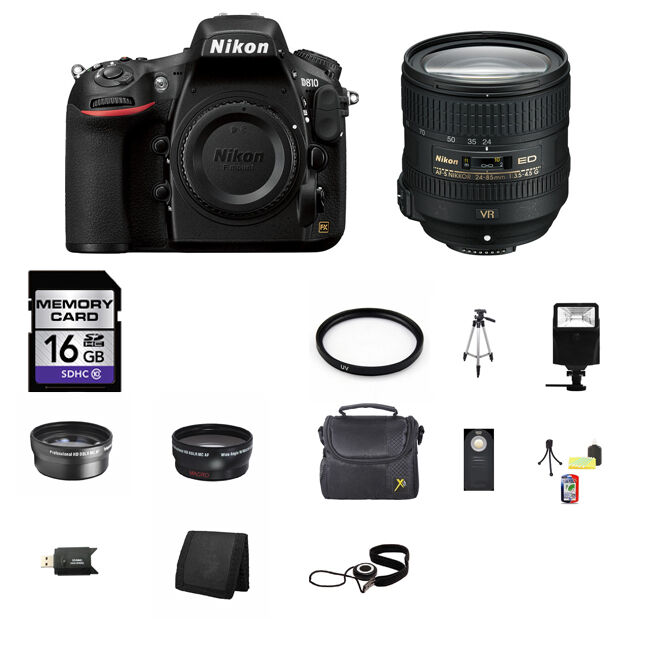 Nikon D810 Digital SLR Camera w/24-85mm Lens 16GB Best Value Bundle Nikon