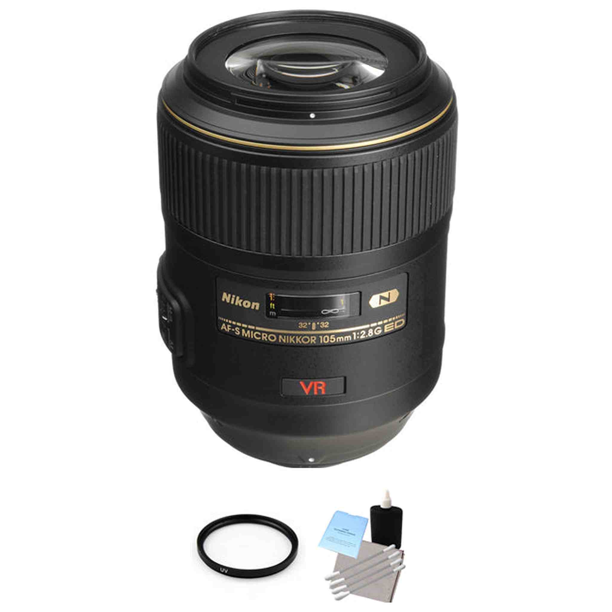 Nikon AF-S VR Micro-Nikkor 105mm f/2.8G IF-ED Lens + UV Filter & Cleaning Kit Bundle Nikon